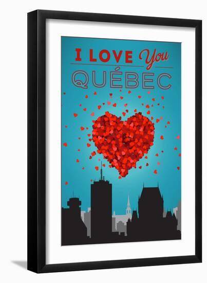 I love you Quebec, Canada-Lantern Press-Framed Art Print