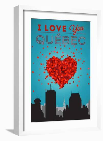 I love you Quebec, Canada-Lantern Press-Framed Art Print