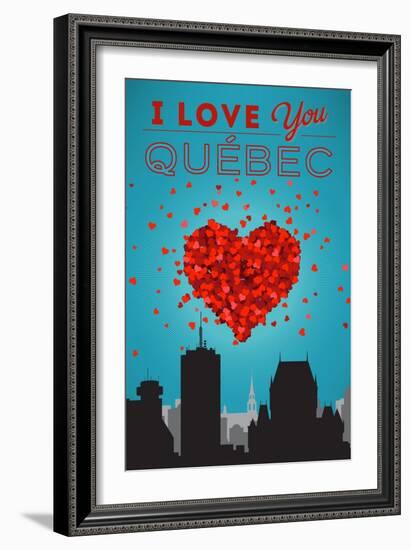 I love you Quebec, Canada-Lantern Press-Framed Art Print