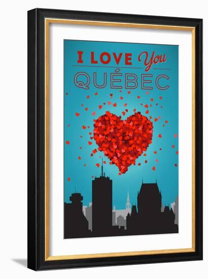 I love you Quebec, Canada-Lantern Press-Framed Art Print