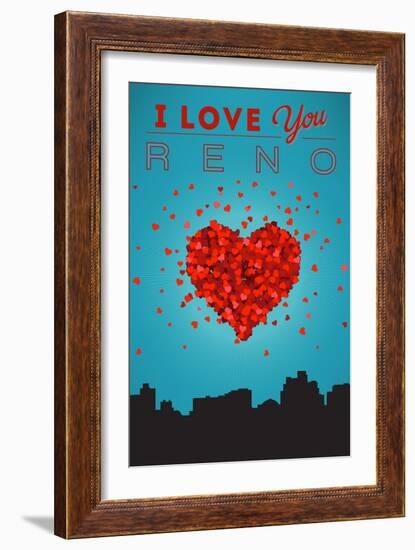 I Love You Reno, Nevada-Lantern Press-Framed Art Print