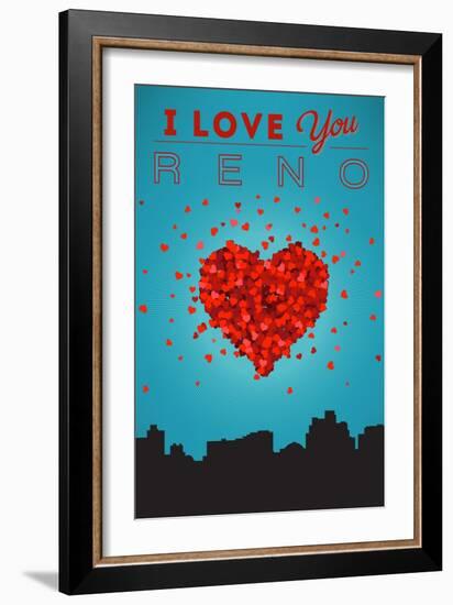 I Love You Reno, Nevada-Lantern Press-Framed Art Print