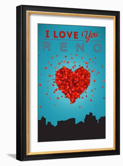 I Love You Reno, Nevada-Lantern Press-Framed Art Print