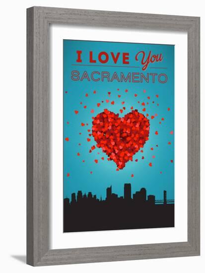 I Love You Sacramento, California-Lantern Press-Framed Art Print