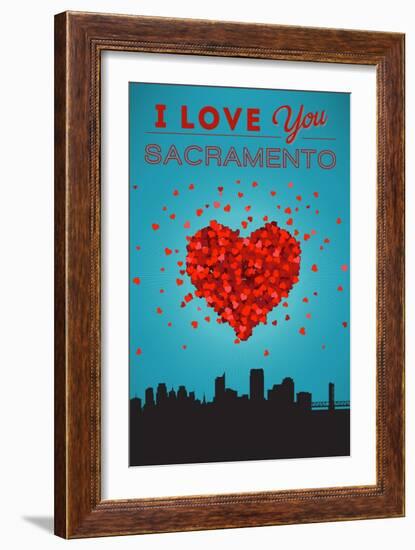 I Love You Sacramento, California-Lantern Press-Framed Art Print