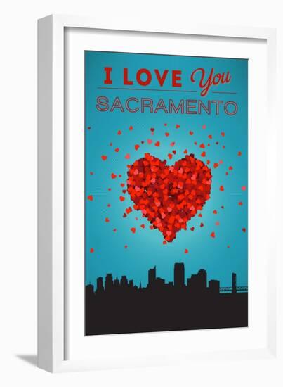 I Love You Sacramento, California-Lantern Press-Framed Art Print