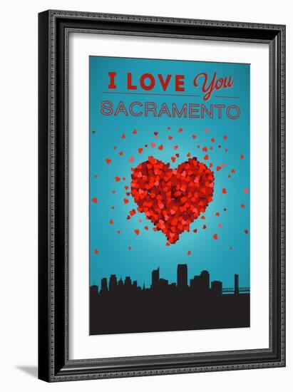 I Love You Sacramento, California-Lantern Press-Framed Art Print