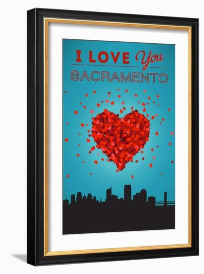 I Love You Sacramento, California-Lantern Press-Framed Art Print