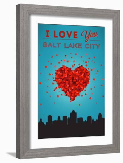 I Love You Salt Lake City, Utah-Lantern Press-Framed Art Print