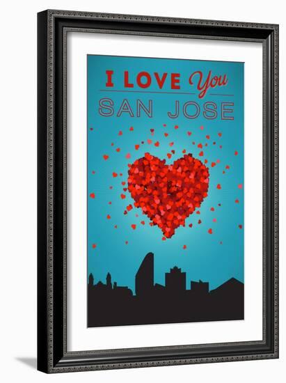 I Love You San Jose, California-Lantern Press-Framed Art Print