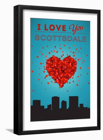 I Love You Scottsdale, Arizona-Lantern Press-Framed Art Print