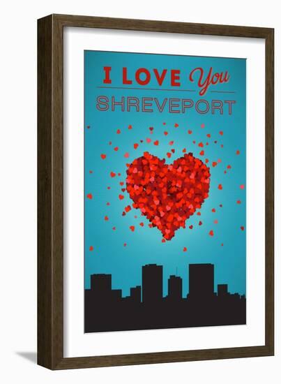 I Love You Shreveport, Louisiana-Lantern Press-Framed Art Print