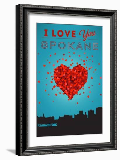 I Love You Spokane, Washington-Lantern Press-Framed Art Print