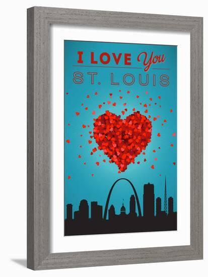 I Love You St. Louis, Missouri-Lantern Press-Framed Art Print