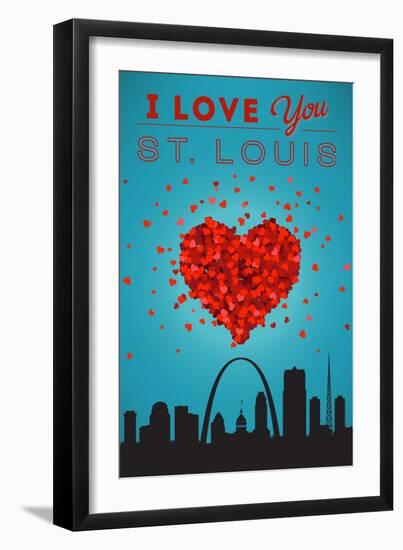 I Love You St. Louis, Missouri-Lantern Press-Framed Art Print