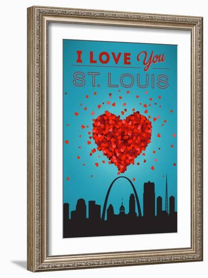 I Love You St. Louis, Missouri-Lantern Press-Framed Art Print