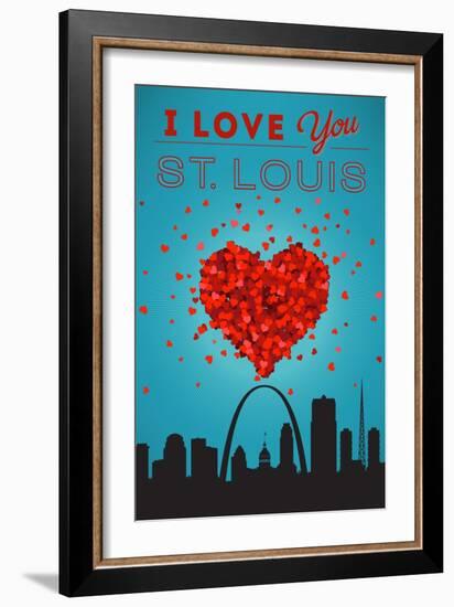 I Love You St. Louis, Missouri-Lantern Press-Framed Art Print