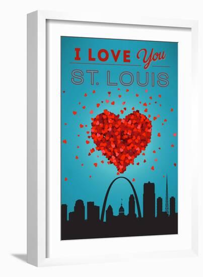 I Love You St. Louis, Missouri-Lantern Press-Framed Art Print