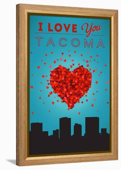 I Love You Tacoma, Washington-Lantern Press-Framed Stretched Canvas