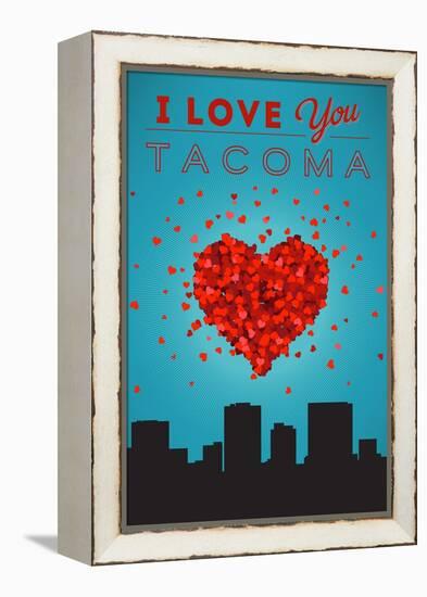 I Love You Tacoma, Washington-Lantern Press-Framed Stretched Canvas