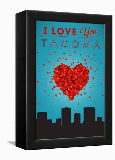 I Love You Tacoma, Washington-Lantern Press-Framed Stretched Canvas