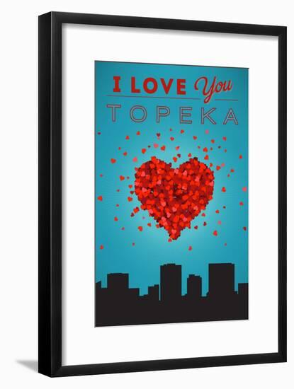 I Love You Topeka, Kansas-Lantern Press-Framed Art Print