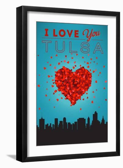 I Love You Tulsa, Oklahoma-Lantern Press-Framed Art Print