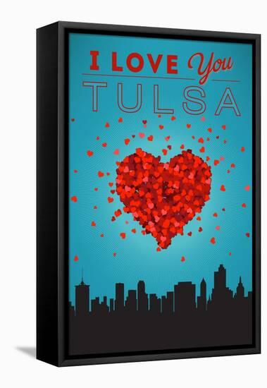 I Love You Tulsa, Oklahoma-Lantern Press-Framed Stretched Canvas