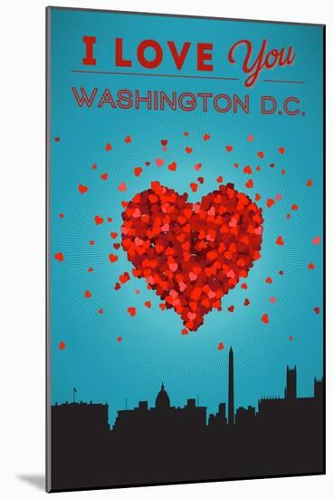 I Love You Washington, DC-Lantern Press-Mounted Art Print