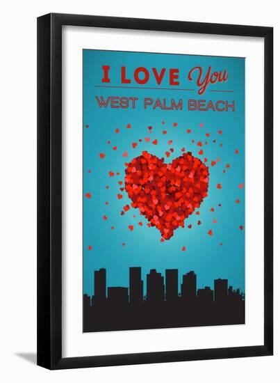 I Love You West Palm Beach, Florida-Lantern Press-Framed Art Print