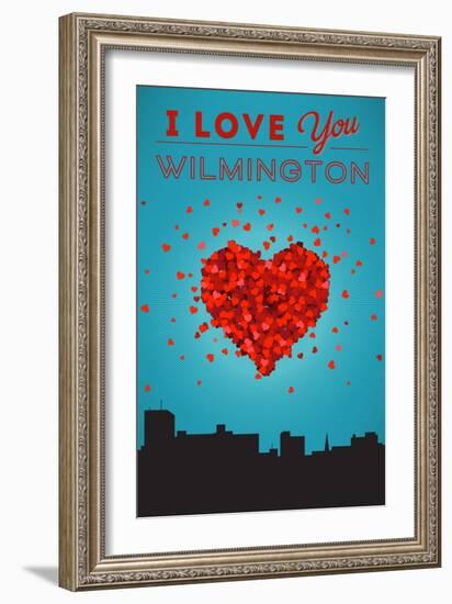 I Love You Wilmington, North Carolina-Lantern Press-Framed Art Print