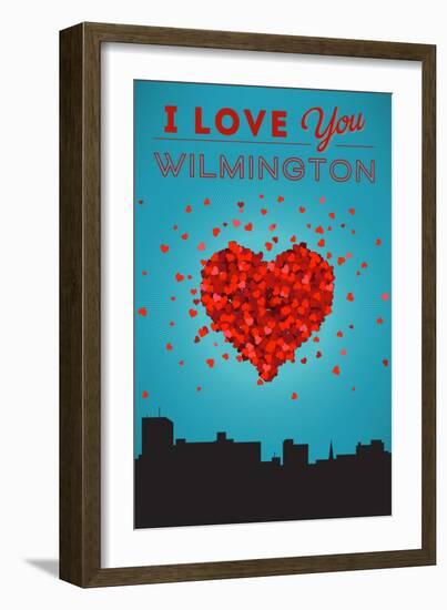 I Love You Wilmington, North Carolina-Lantern Press-Framed Art Print