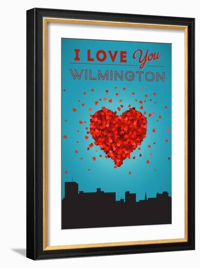 I Love You Wilmington, North Carolina-Lantern Press-Framed Art Print