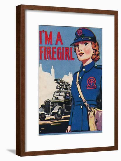'I'm A Firegirl', 1940-Unknown-Framed Giclee Print