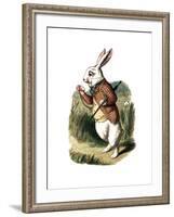 "I'm Late" Alice in Wonderland White Rabbit by John Tenniel-Piddix-Framed Art Print