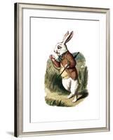 "I'm Late" Alice in Wonderland White Rabbit by John Tenniel-Piddix-Framed Art Print