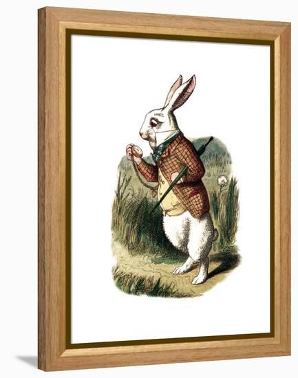 "I'm Late" Alice in Wonderland White Rabbit by John Tenniel-Piddix-Framed Stretched Canvas