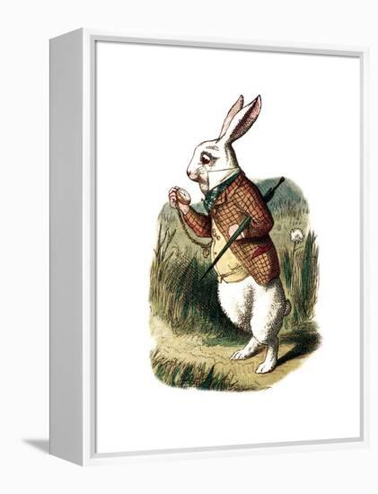 "I'm Late" Alice in Wonderland White Rabbit by John Tenniel-Piddix-Framed Stretched Canvas