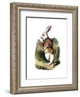 "I'm Late" Alice in Wonderland White Rabbit by John Tenniel-Piddix-Framed Art Print