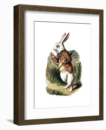 "I'm Late" Alice in Wonderland White Rabbit by John Tenniel-Piddix-Framed Art Print