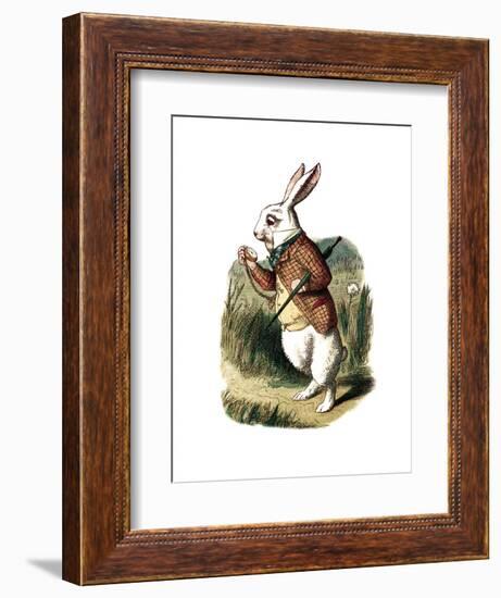 "I'm Late" Alice in Wonderland White Rabbit by John Tenniel-Piddix-Framed Art Print