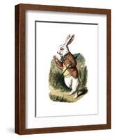 "I'm Late" Alice in Wonderland White Rabbit by John Tenniel-Piddix-Framed Art Print