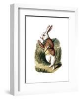 "I'm Late" Alice in Wonderland White Rabbit by John Tenniel-Piddix-Framed Art Print