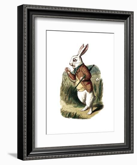 "I'm Late" Alice in Wonderland White Rabbit by John Tenniel-Piddix-Framed Art Print