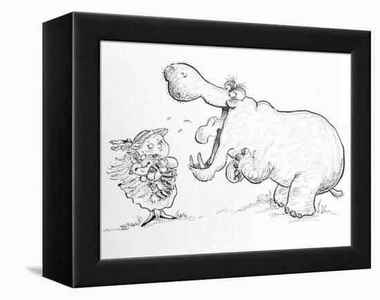 'I'm Not Scared of You, Mr Hippo'-Maylee Christie-Framed Premier Image Canvas