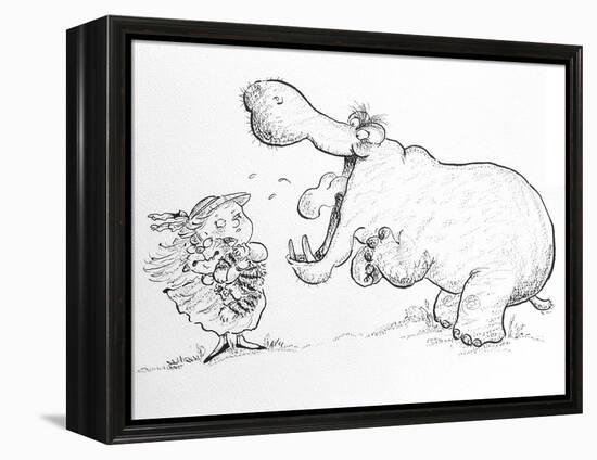 'I'm Not Scared of You, Mr Hippo'-Maylee Christie-Framed Premier Image Canvas