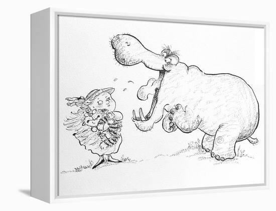 'I'm Not Scared of You, Mr Hippo'-Maylee Christie-Framed Premier Image Canvas
