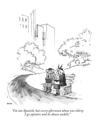 I M Not Spanish But Every Afternoon About One Thirty I Go Upstairs And L New Yorker Cartoon Premium Giclee Print George Booth Art Com