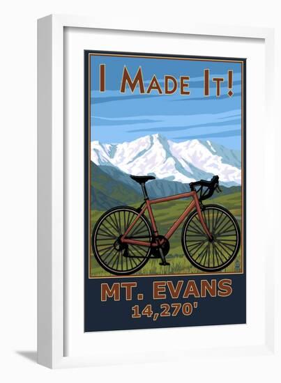 I Made It! Mt. Evans, Colorado Elv. 14,270-Lantern Press-Framed Art Print