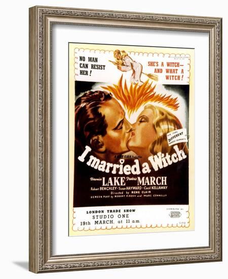 I Married a Witch, UK Movie Poster, 1942-null-Framed Art Print